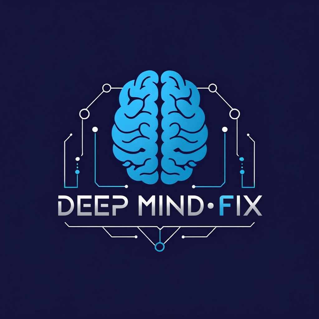 deep mindfix logo blue and purple emblem
