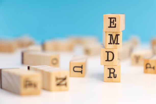 emdr acronym on wooden cubes
